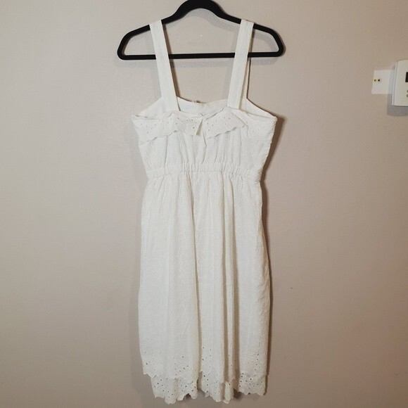 Madewell white Eyelet Tiered Midi sleeveless Dress - Picture 6 of 13